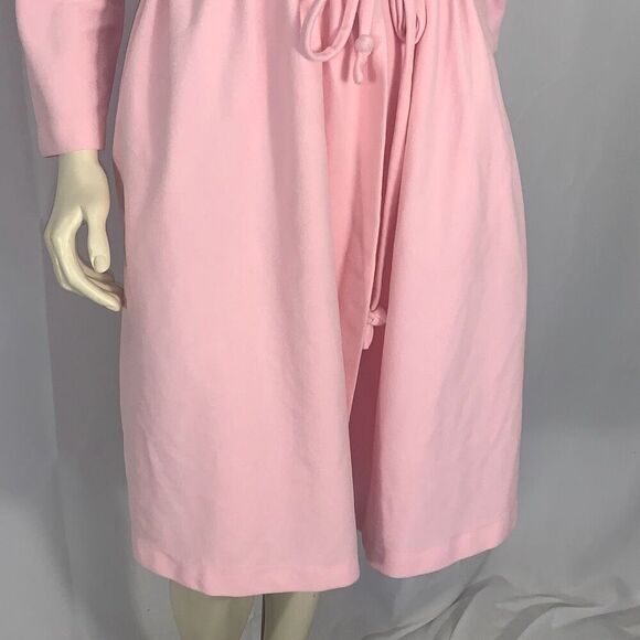 Vintage Pink Sears Embroidered Fleece Tie Waist Dressing Robe Small - Picture 4 of 14